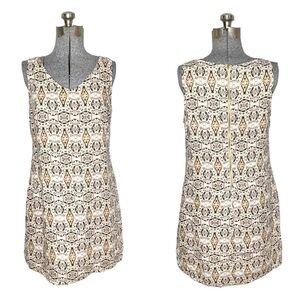 Cynthia Rowley 100% Linen Geometric Ikat Sleeveless Sheath Dress